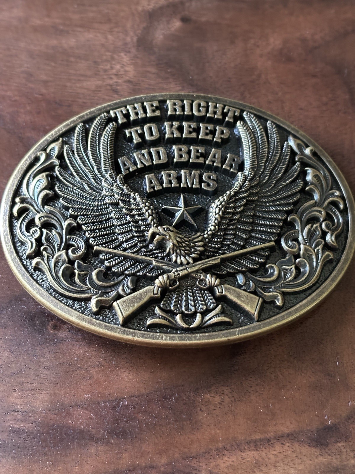 AMERICAN PATRIOTS THE RIGHT TO KEEP AND BEAR ARMS BELT BUCKLE