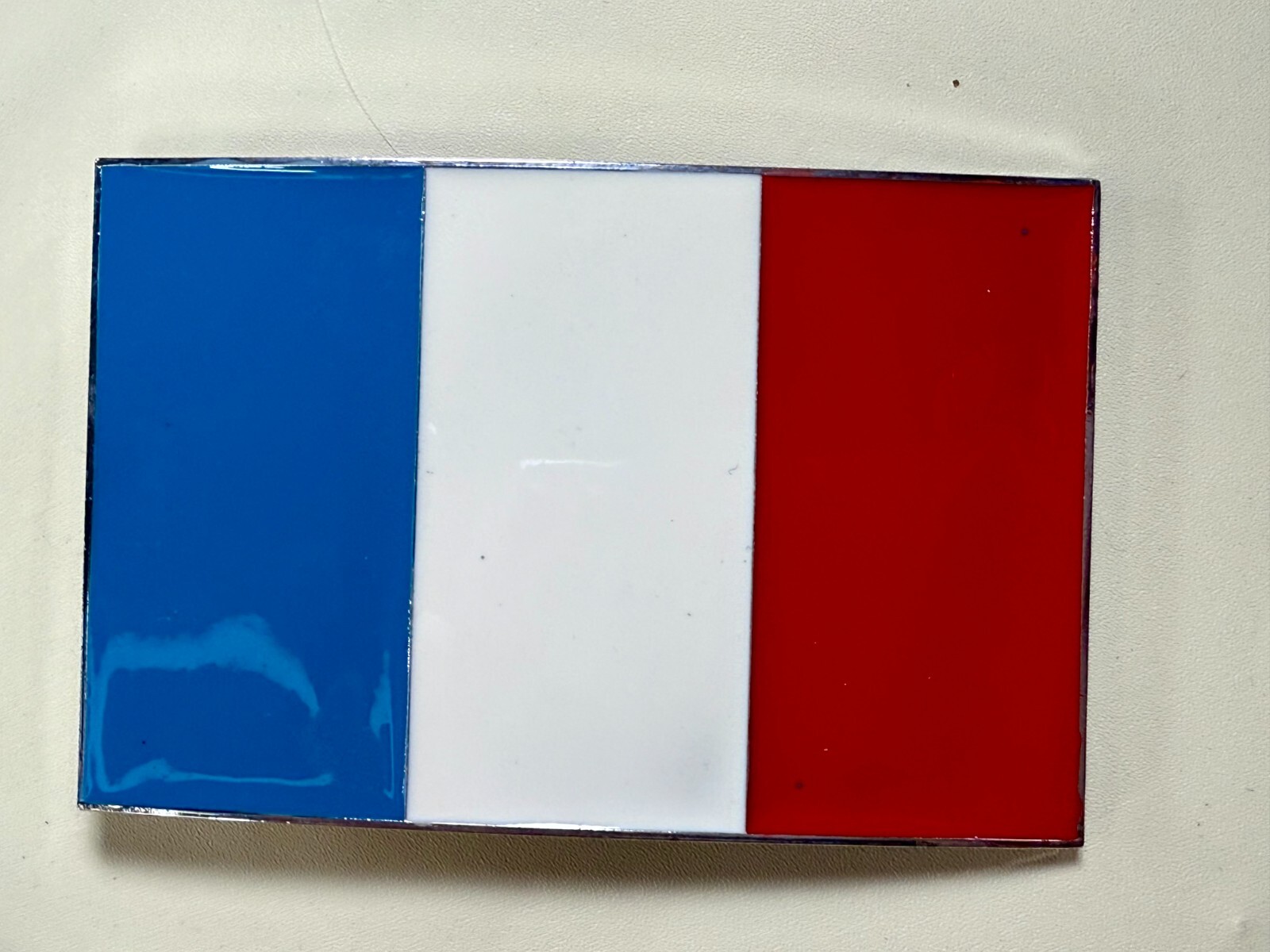 Flag of France French Country Blue White Red Enamel Patriotic Belt Buckle
