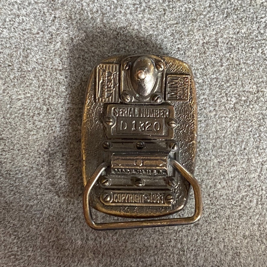 Steam Locomotive 17 Belt Buckle 2 x 1 1/2 Brass and Enamel Finish MM Limited