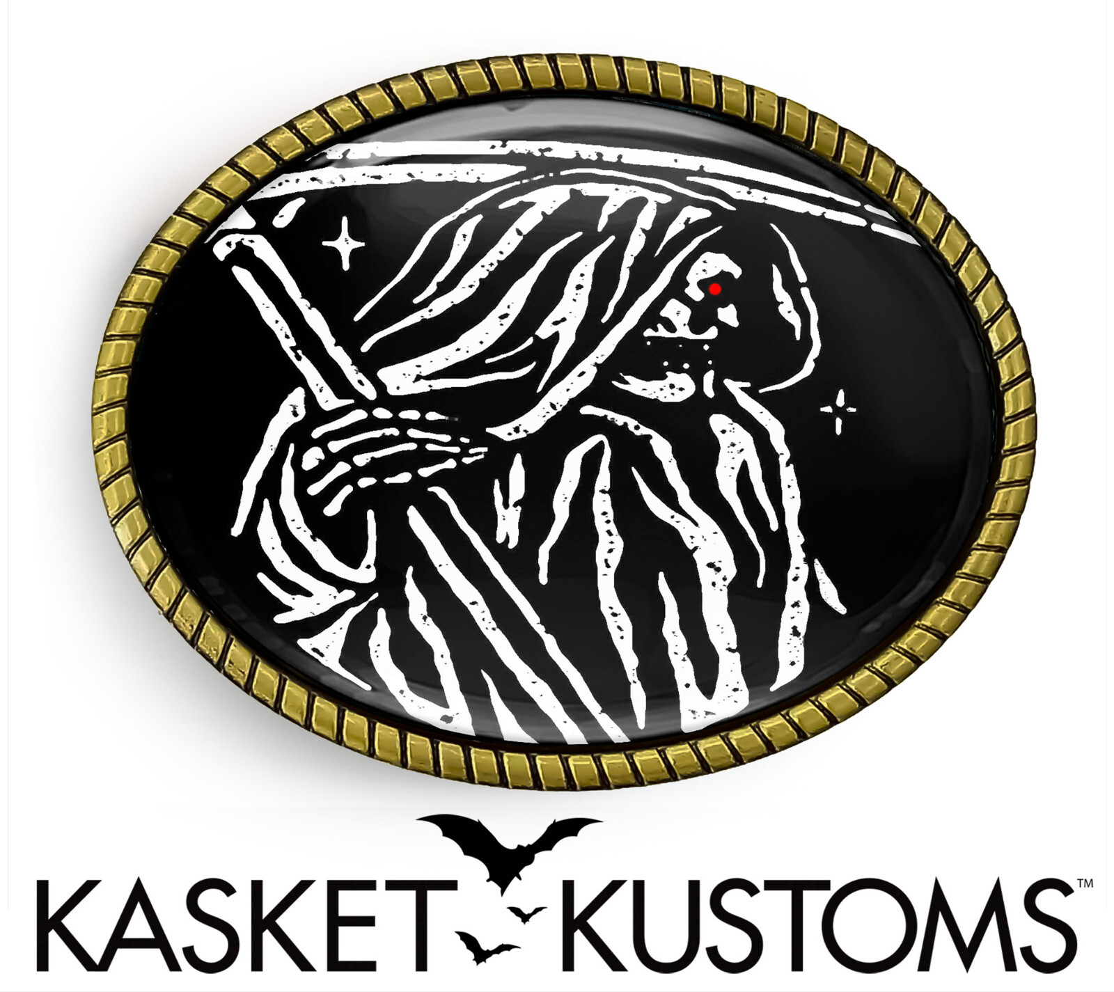 Grim Reaper Belt Buckle – Gothic Death Skeleton Horror Belt Buckle – 427