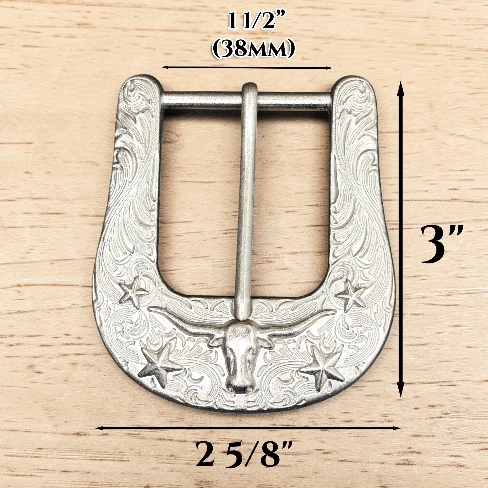 Western Belt Buckle for 1.5” Straps Cowboy Rodeo Style Texas Western Vaquero
