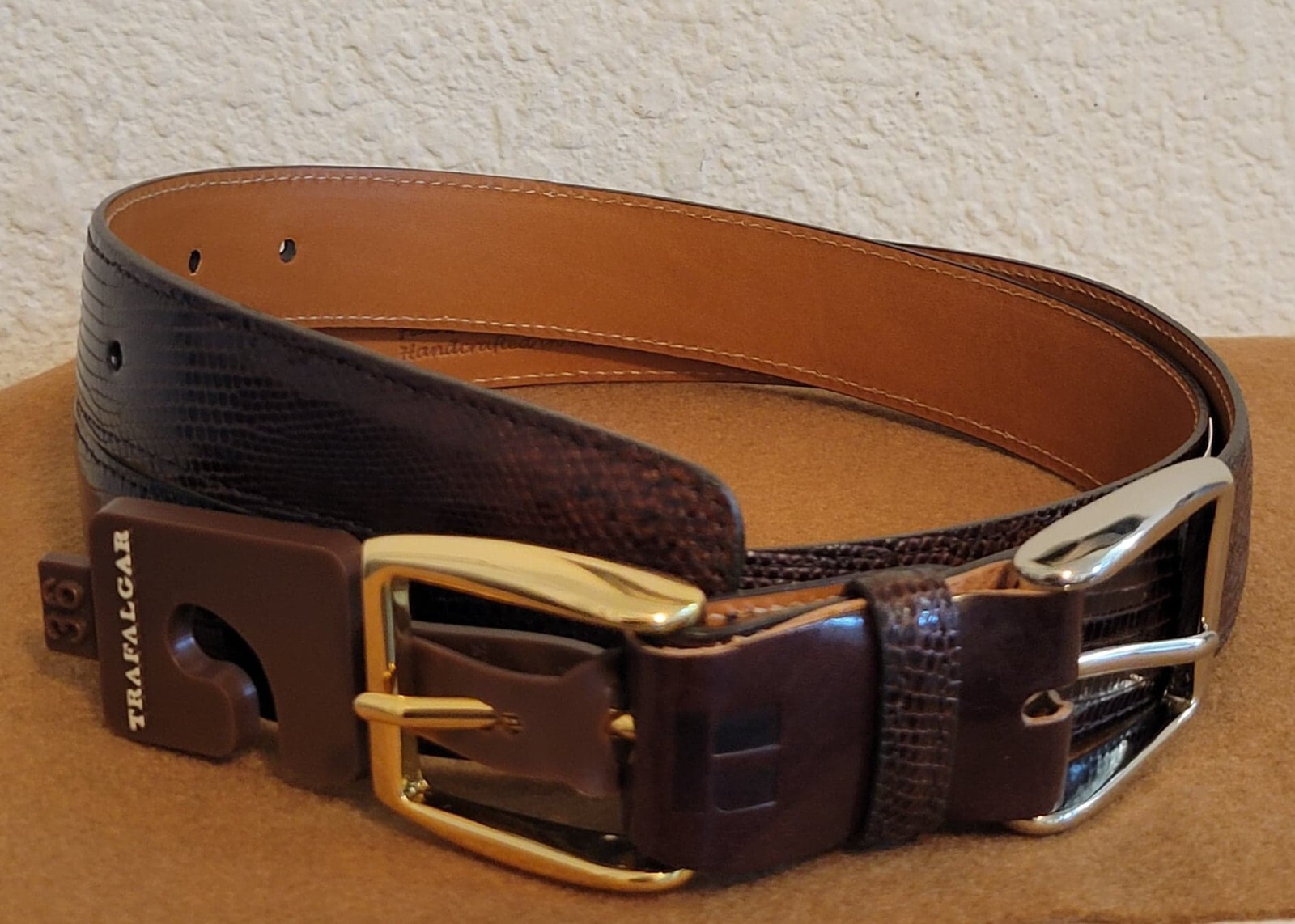 Brand New Windsor 30mm Genuine Lizard Belt 36 (Two Interchangeable Buckle Set) 