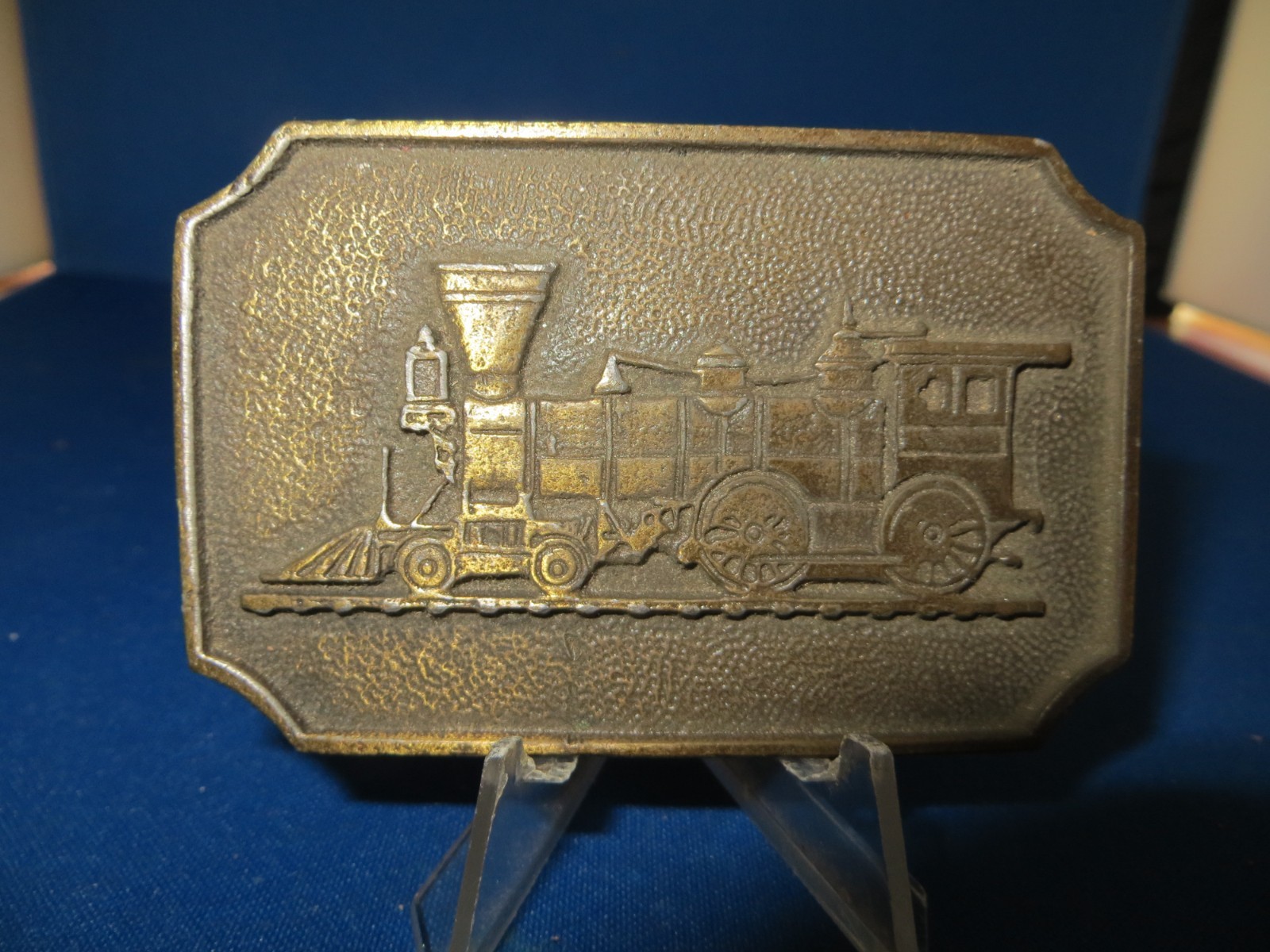 Vintage Reproduction Brass Tiffany Studio Steam Train Locomotive Belt Buckle