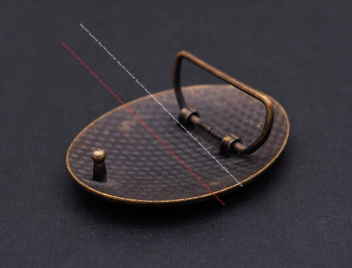 Vintage Brass Plated Western Cowboy Oval DIY Leather Belt Buckle fit 41mm Strap