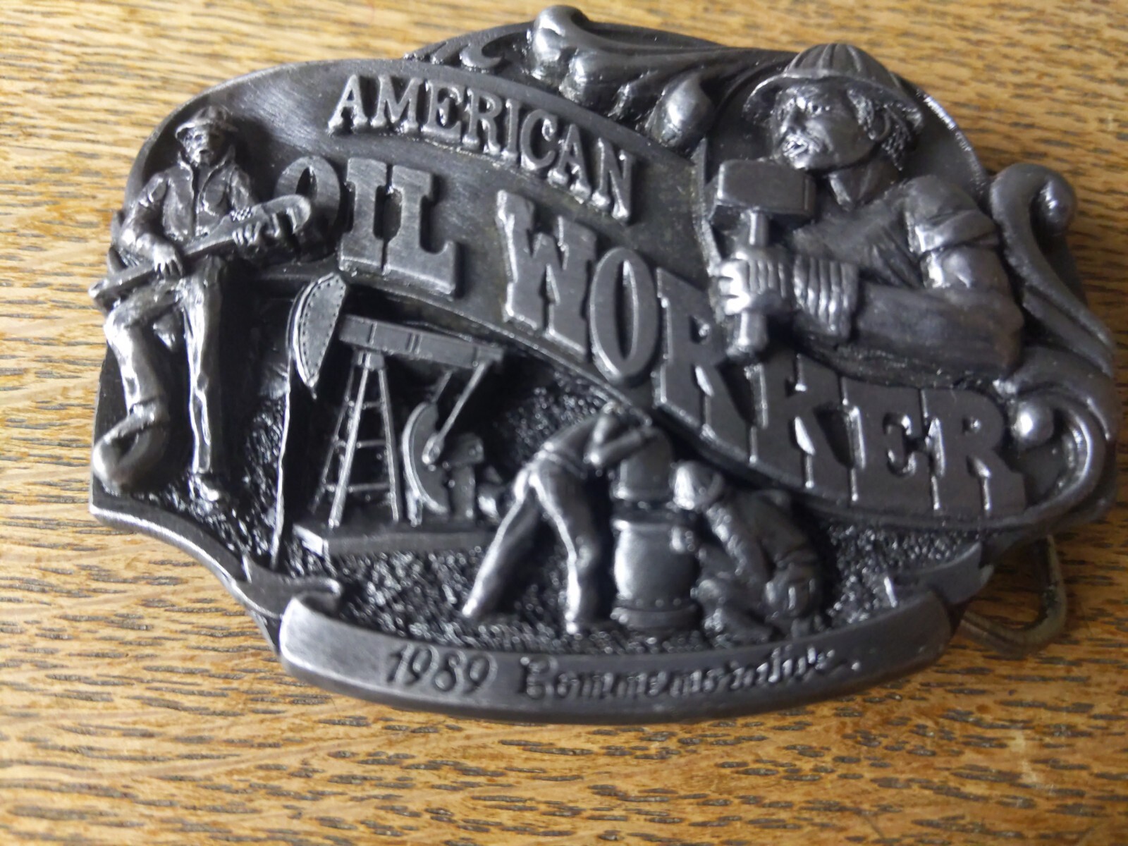 Vtg American Oil Worker Belt Buckle Commemorative Limited Edition &rsquo;89 12 of 5000