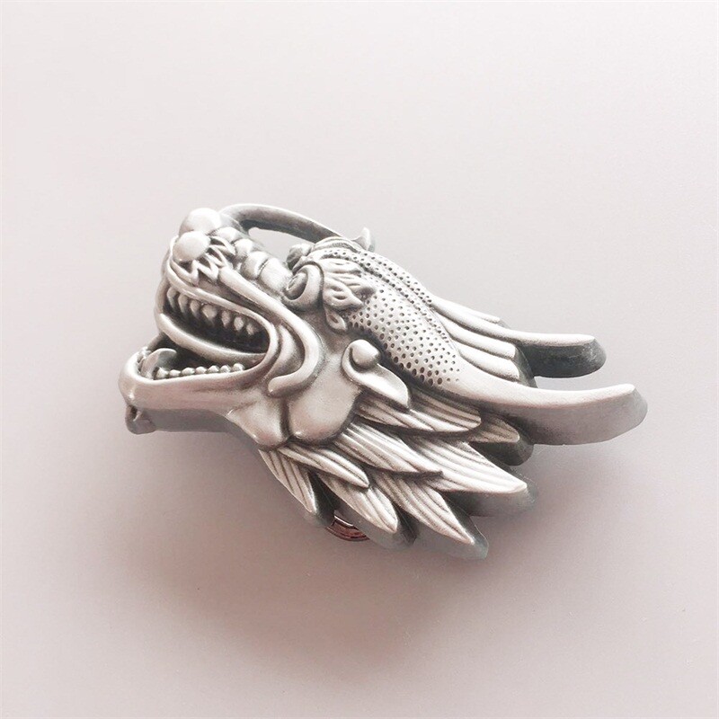 Vintage 3D Cut Out Dragon Head Belt Buckle Gurtelschnalle