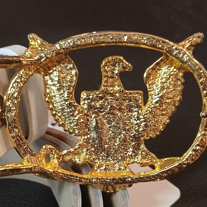 Elvis Presley Aloha From Hawaii American Eagle Buckle And White Leather Belt.