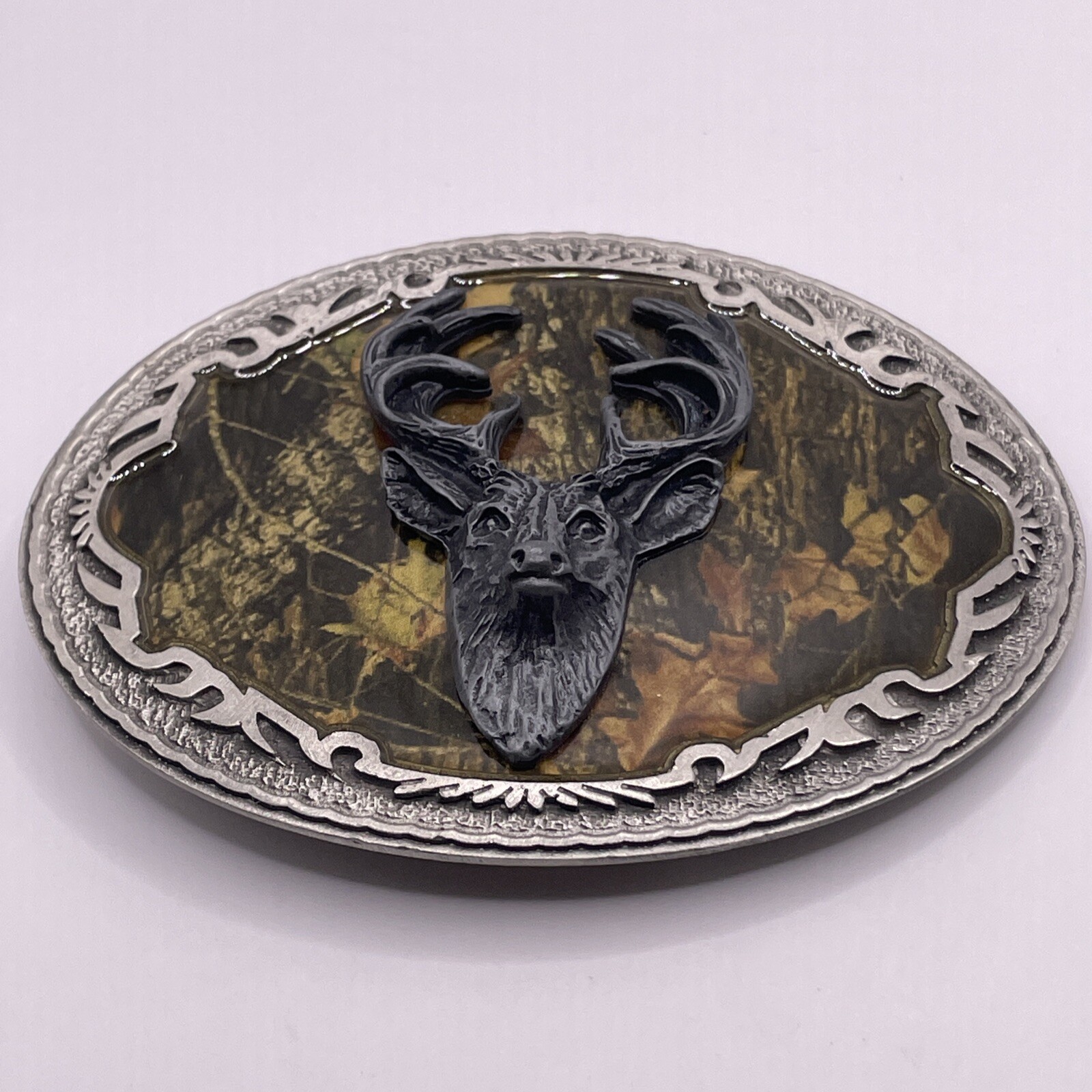 NOS MOSSY OAK BREAKUP DEER BUCK BELT BUCKLE EMI 2006 BBMO Legends West Hunting
