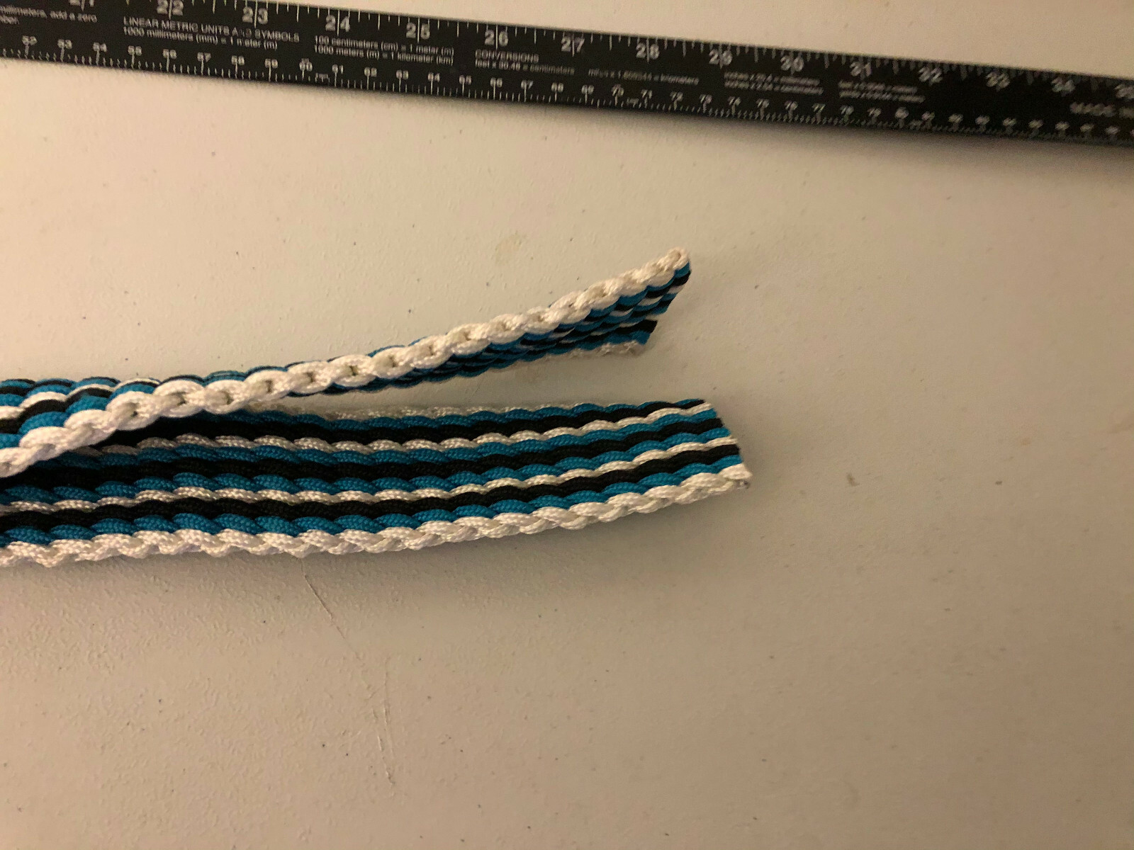 New Nylon braided Men Women Belt White Black Blue 48in Handmade No Buckle