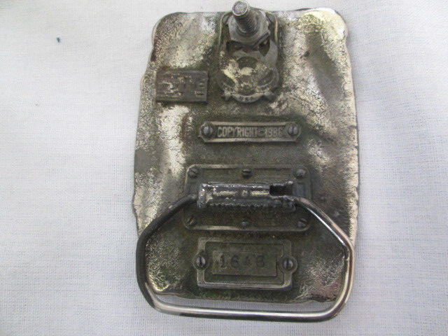 1986 The American FireFighter – No Sleep Tonight – Pewter Enamel Belt Buckle