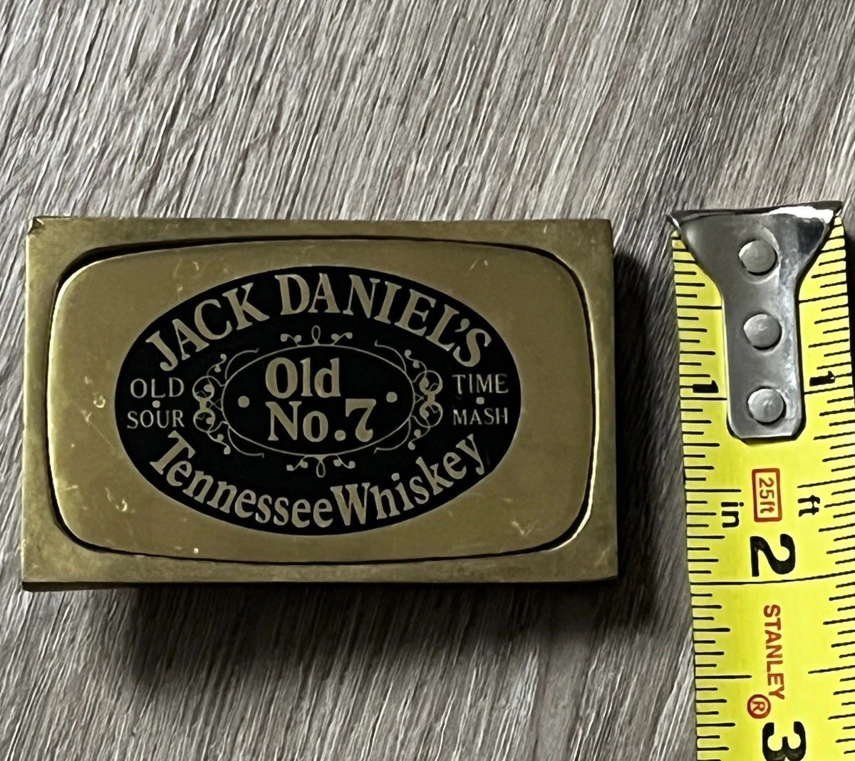 Jack Daniels Tennessee Whiskey Old No. 7 Solid Brass Belt Buckle Vintage!