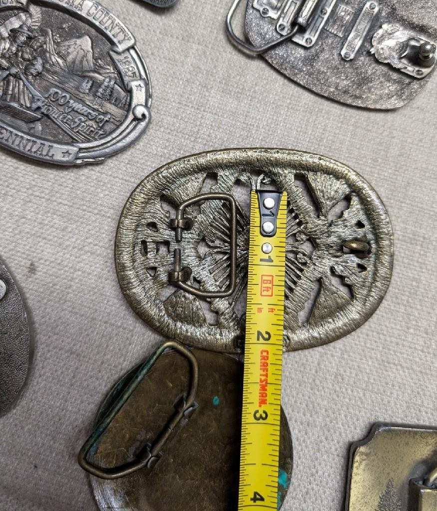 vintage LOT OF 20 belt buckles WESTERN brass metal cowboy 1970s 1980&rsquo;s 1990&rsquo;s