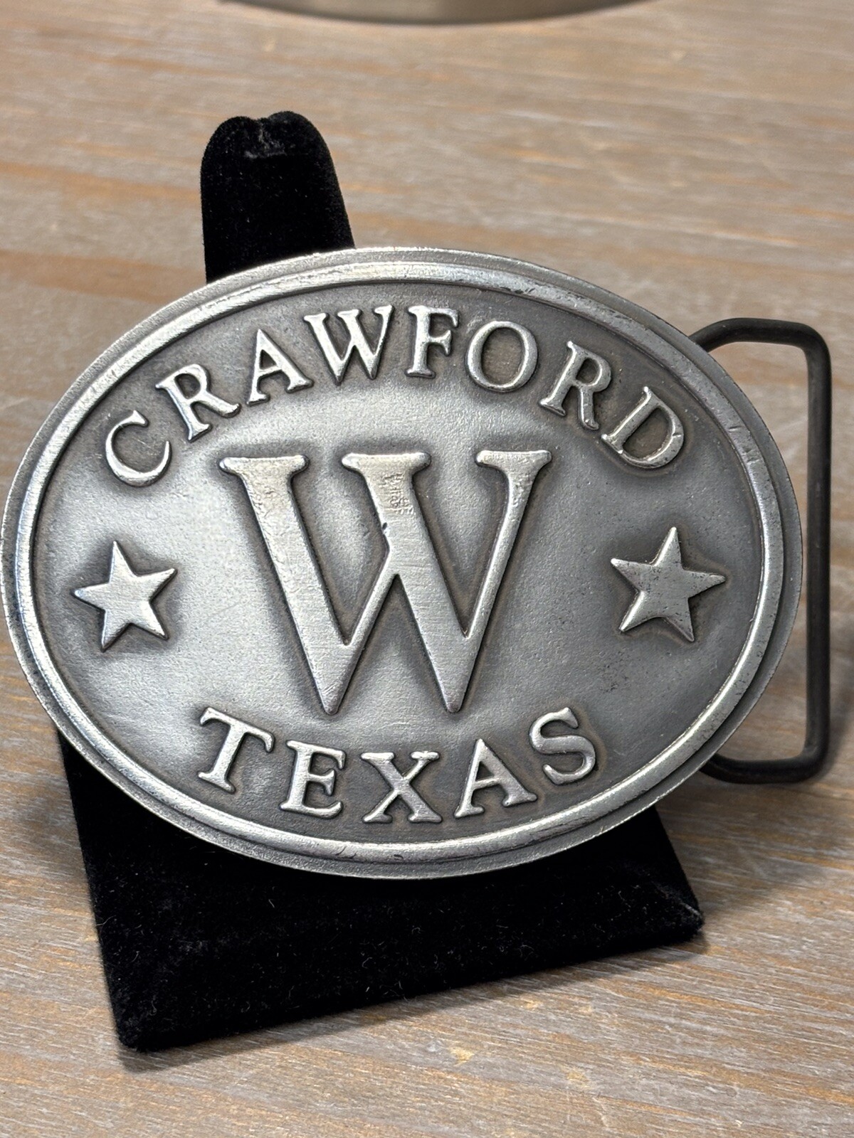 Crawford « W » Texas Belt Buckle Brushed Silver Tone APRIL 26, 2002 ~B35~