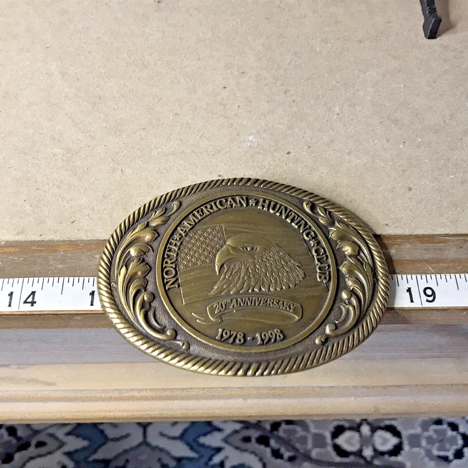 Brass North American Hunting Club 1978-1998 20th Anniversary Buckle