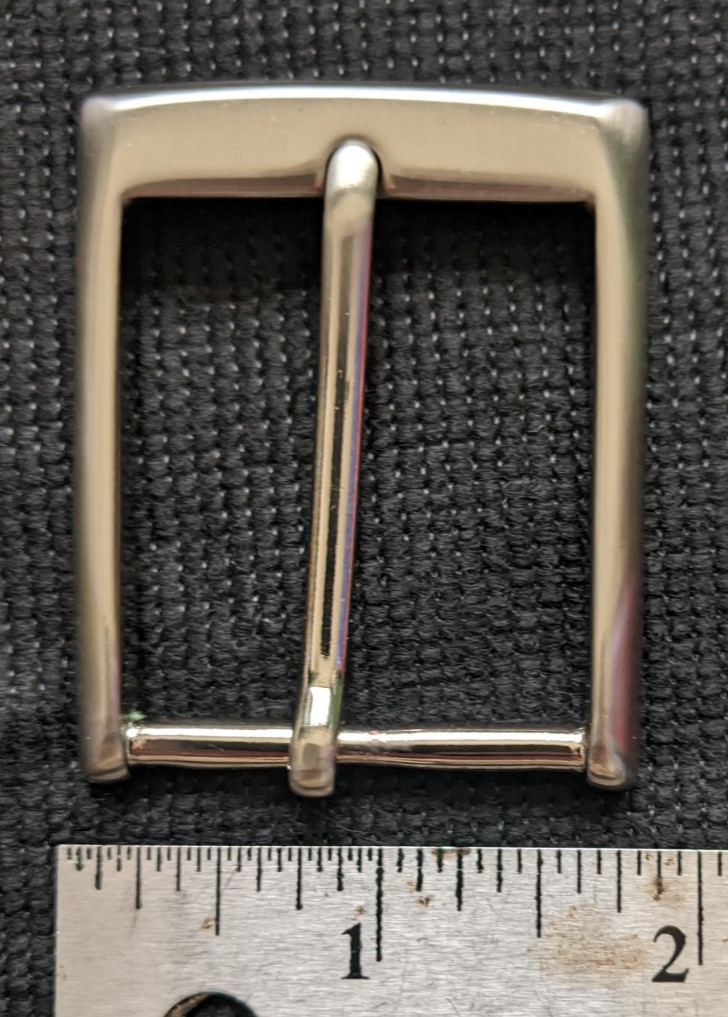GENUINE COLE HAAN MENs BELT BUCKLE REPLACEMENT SOLID BRASS BRUSHED SILVER CHROME