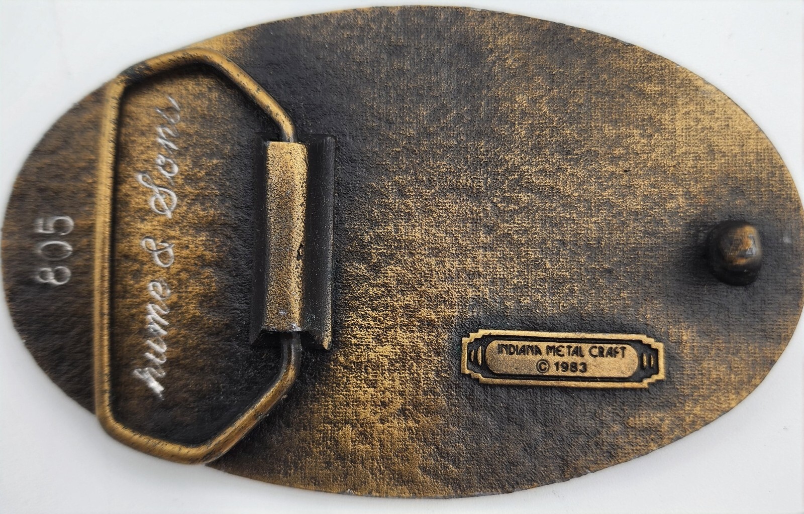 1983 Hume And Sons Bronze Santa Barbara County Fire Fighters Belt Buckle.