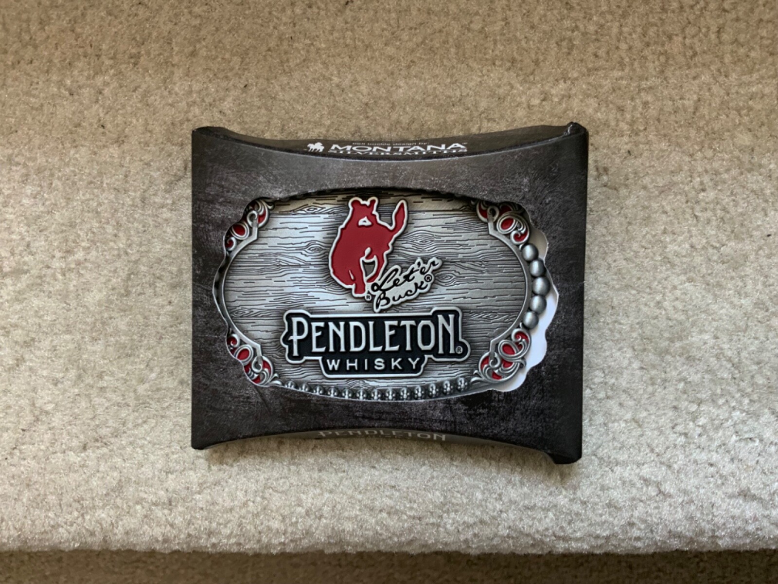 2023 Pendleton Whisky Let&rsquo;er Buck Belt Buckle Montana Silversmiths