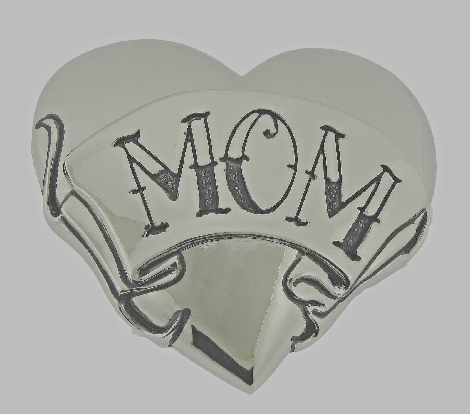 Best Mom Ever Belt Buckle Heart Shaped Mom Mother Day Gift Silver Metal Western
