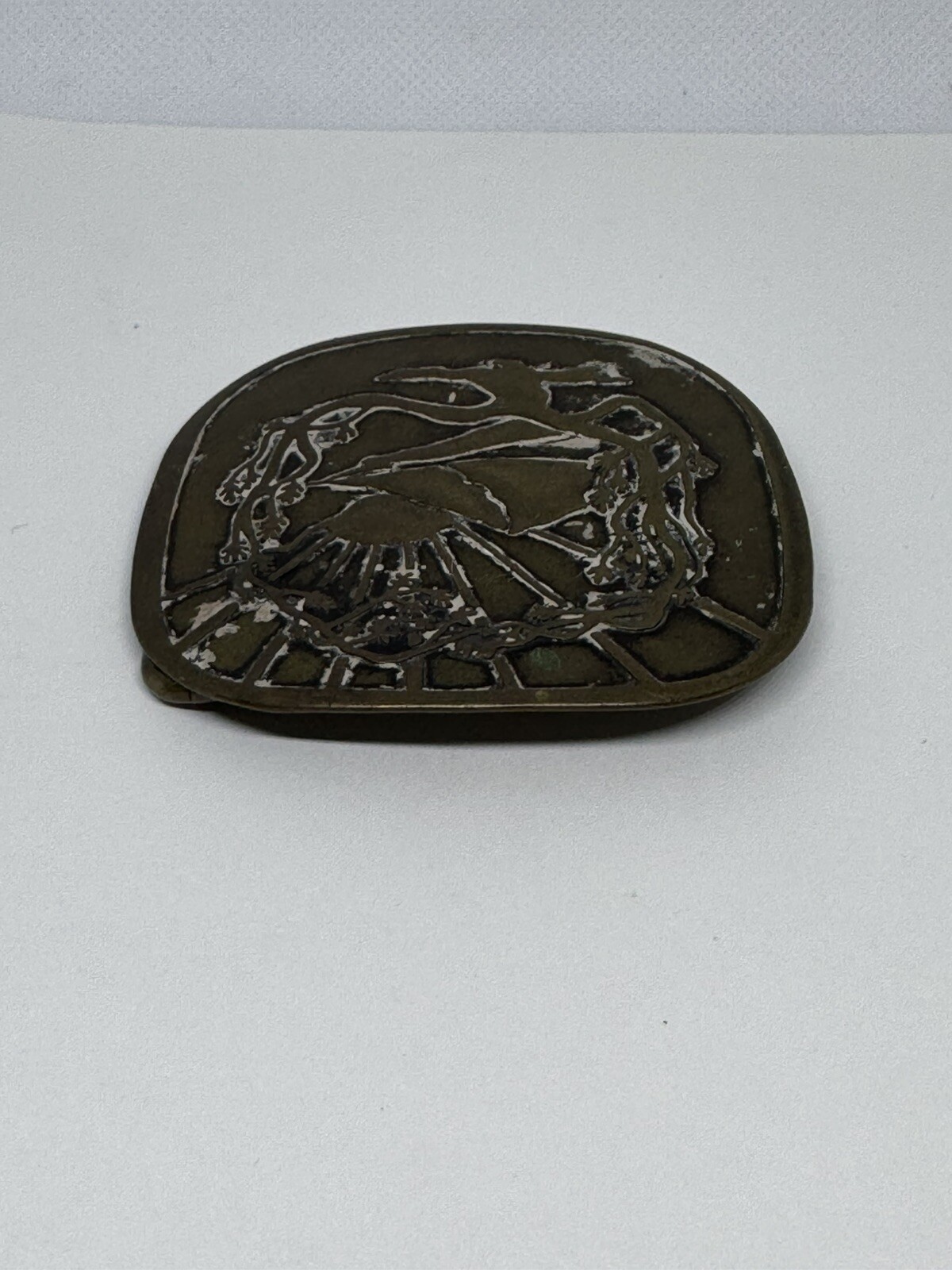 Vintage TREE OF LIFE belt buckle Solid Brass hippie boho 1970s western cowboy