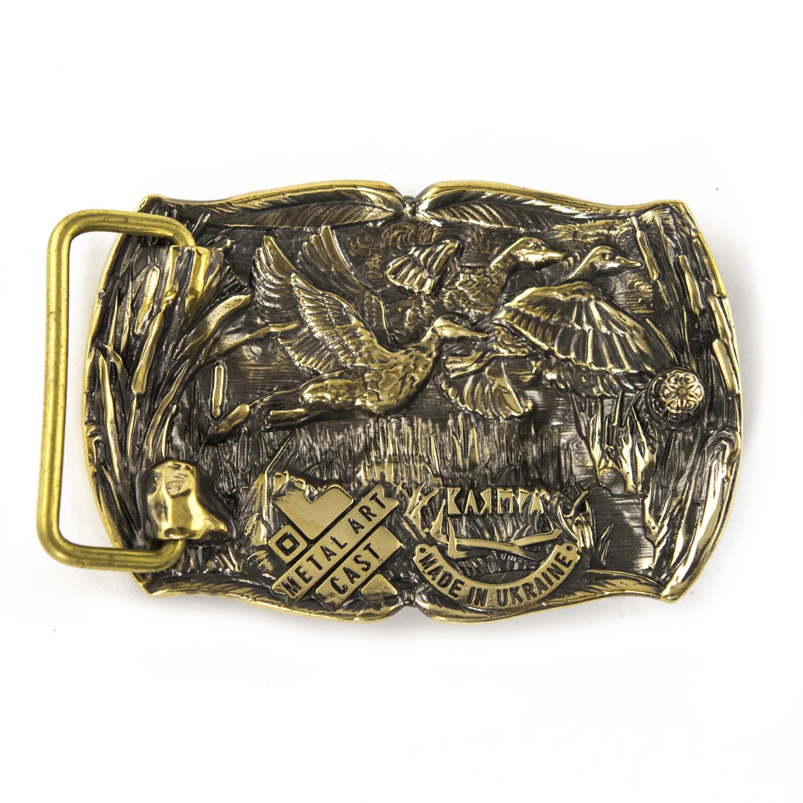 Belt buckle « Duck hunting », Trophy belt buckle, Hunter belt buckle