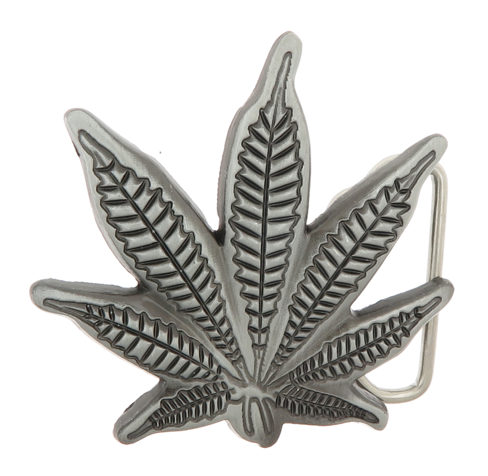 Marijuana Cannibus Weed Leaf Silver Metal Belt Buckle