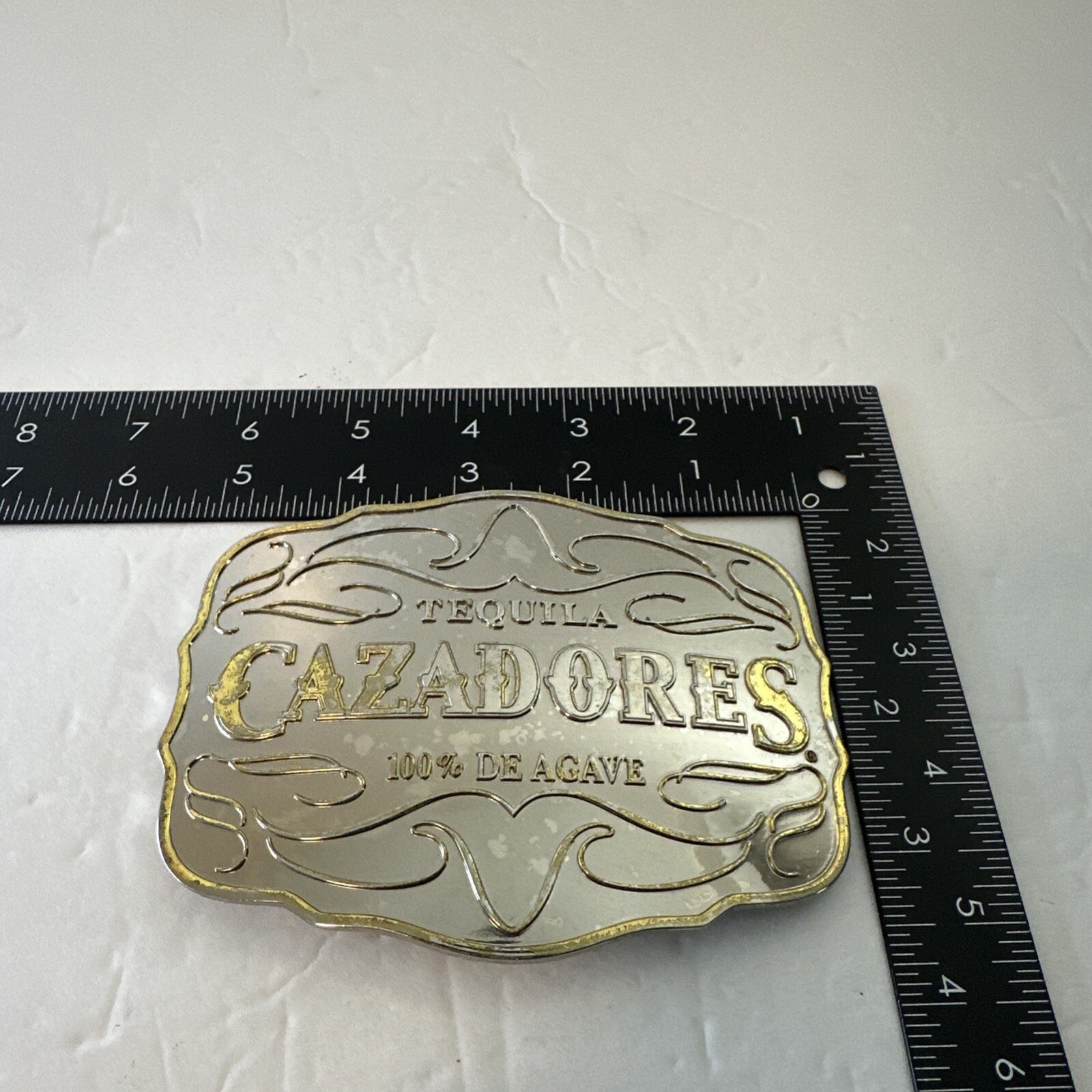 Tequila Cazadores 100% De Agave Belt Buckle 5 X 3.5 Inches 7 Oz