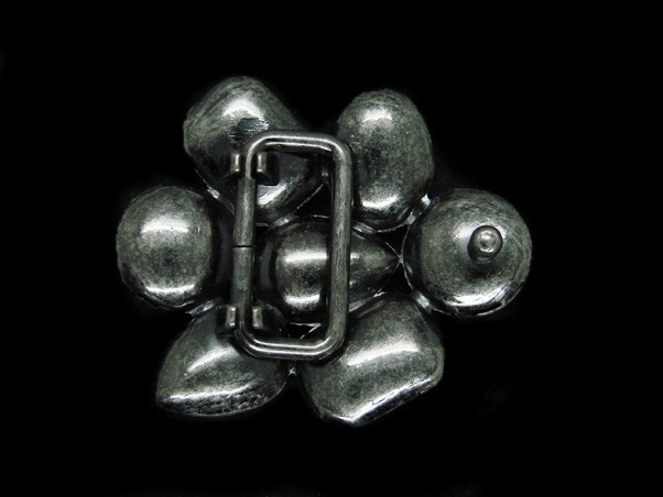 TG05157 VERY COOL **CRYSTAL INSERTS** ART FASHION SILVERTONE BELT BUCKLE