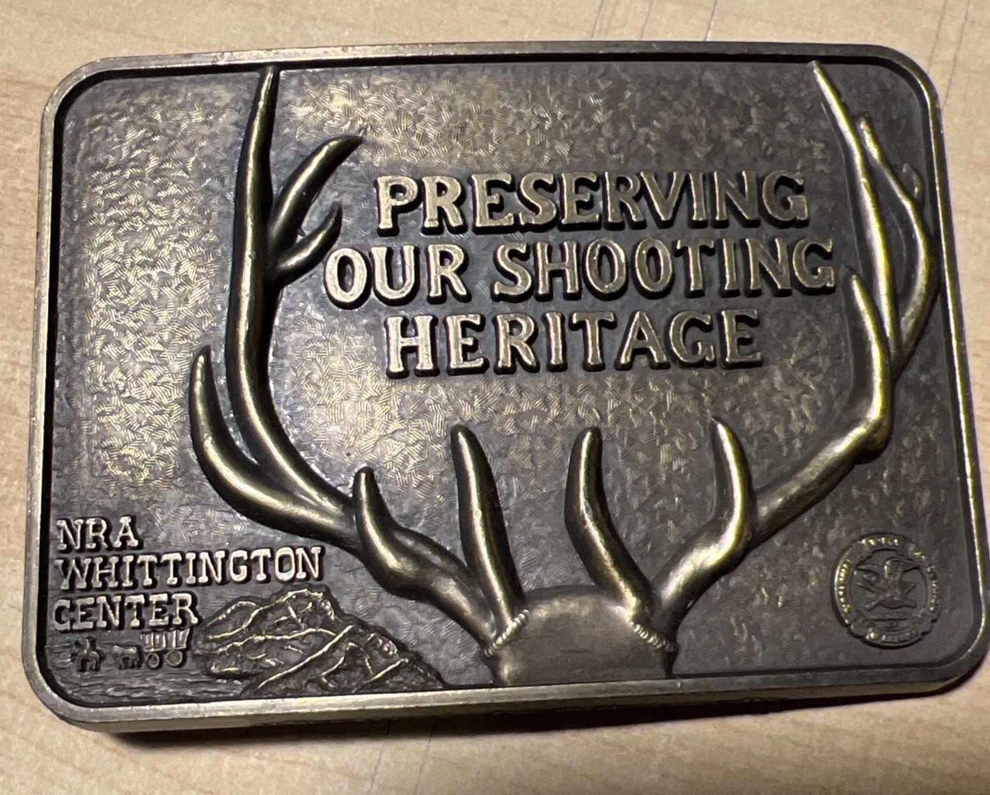 NRA Belt Buckle – « Preserving Our Shooting Heritage » Whittington Center 1975
