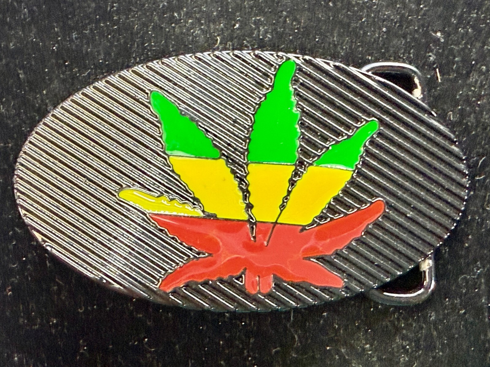 Rasta Colored Pot Marijuana CBD Weed Leaf Delta-283773 New Colorful Belt Buckle