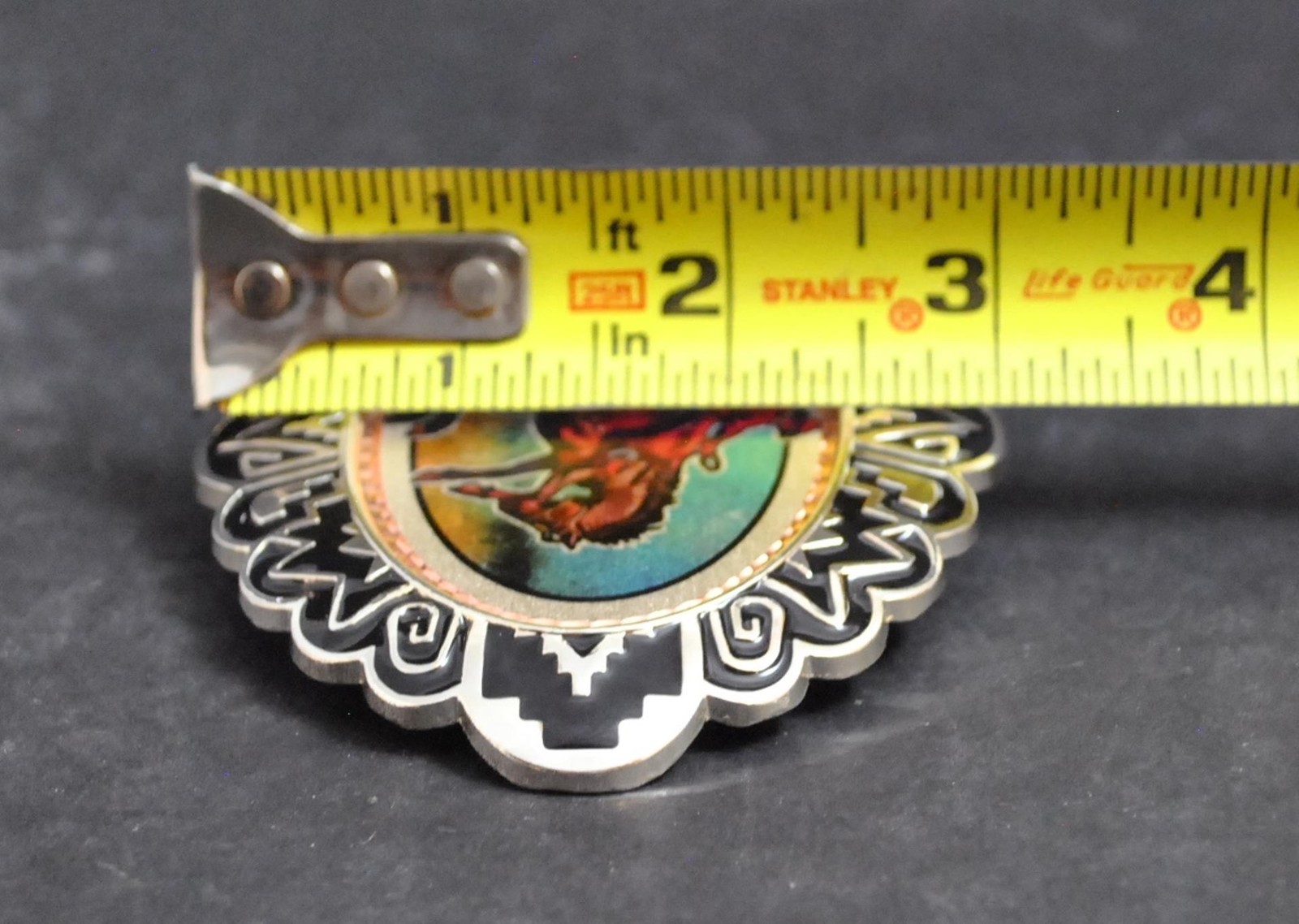 NWOT Horse Cowboy Bucking Bronco Belt Buckle Silver Tone Oxidation Design 4&Prime; G8