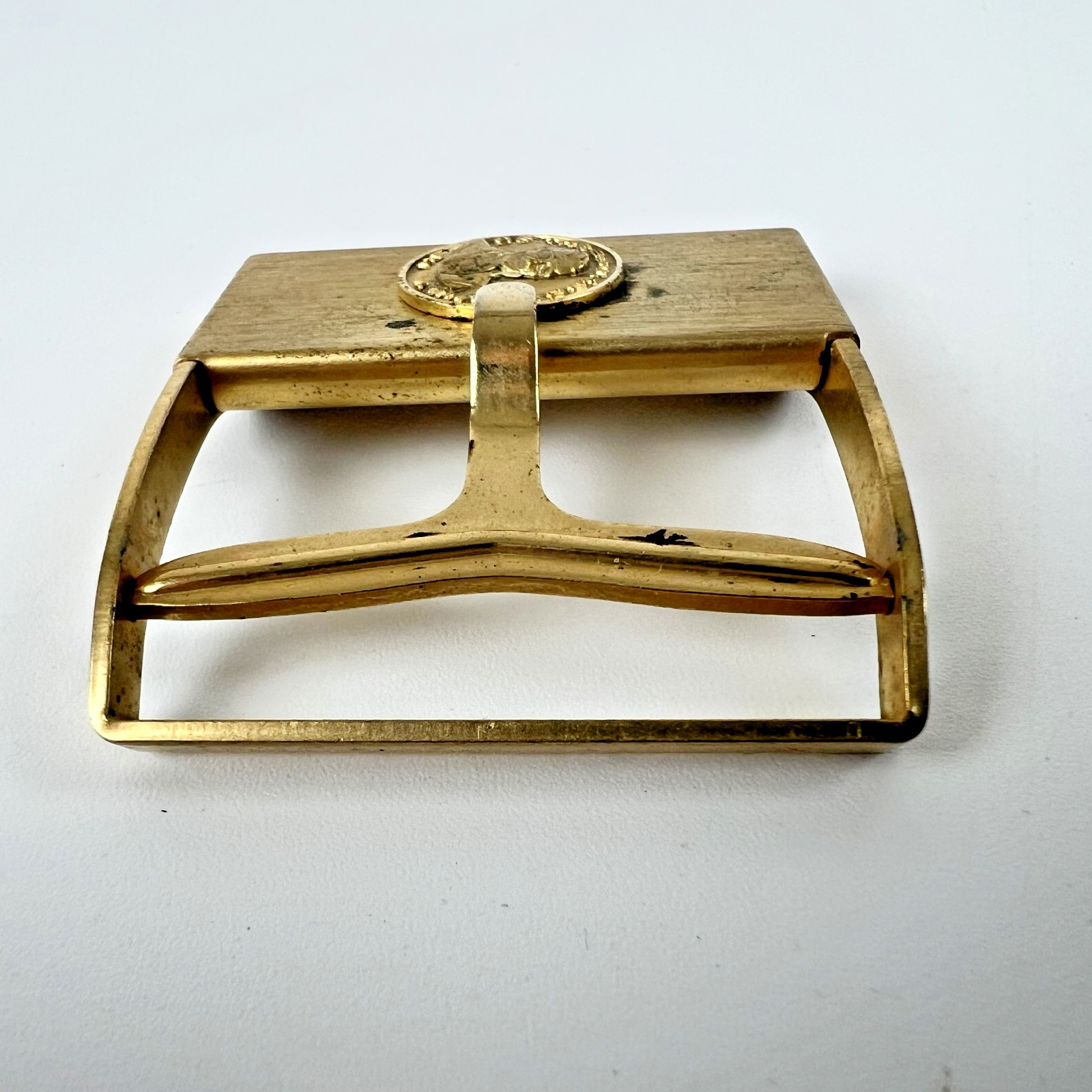 Anson Old Grand Dad Bourbon Belt Buckle Head Of The Bourbon Family Gold Tone