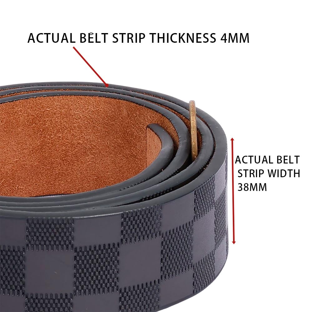 renwoxing Men&rsquo;s Genuine Leather Belt – 3.8cm 40&Prime;-42&Prime; Waist Adjustable, Black