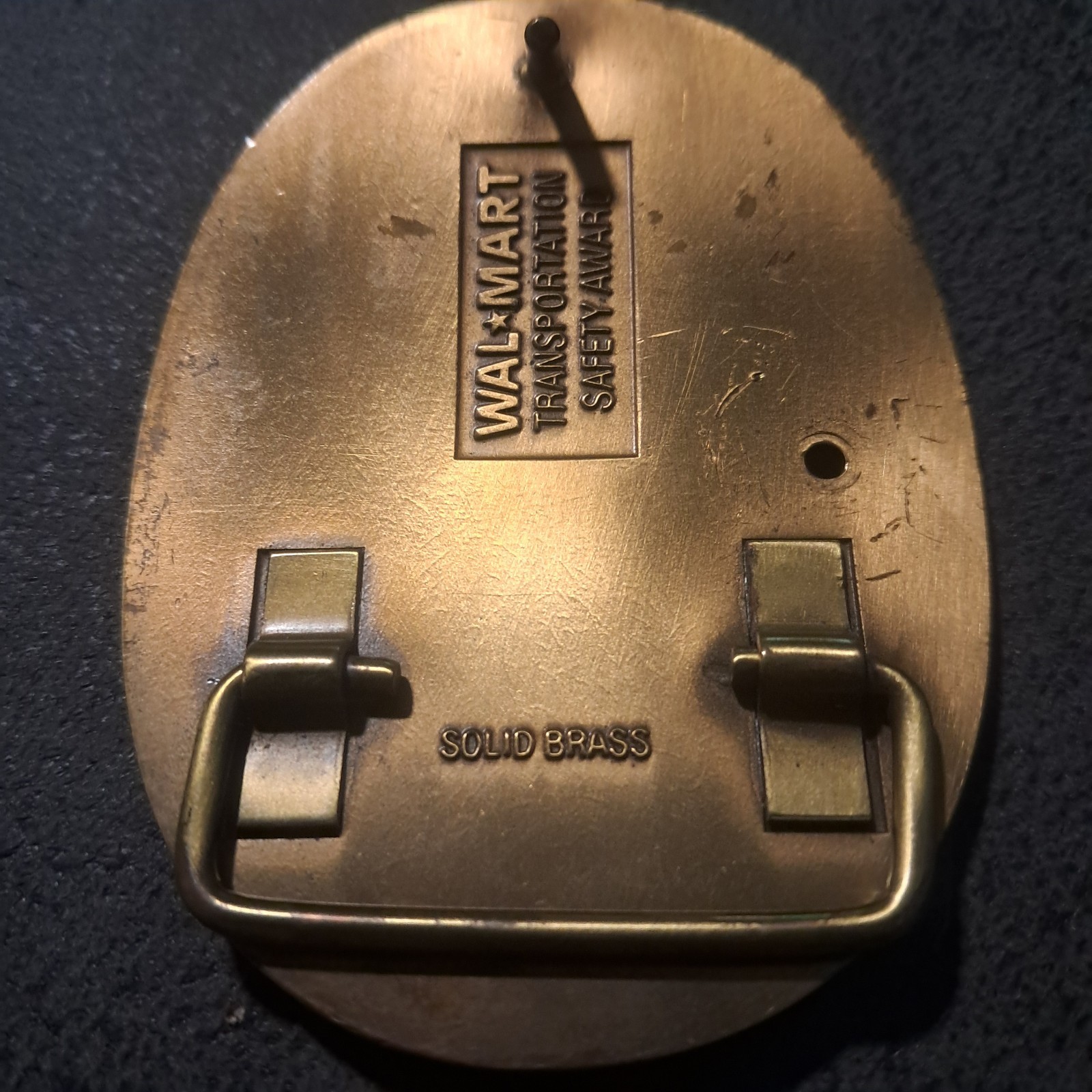 Vintage WAL-MART Transportation 1987 Safety Award Solid Brass Buckle 12 Yr