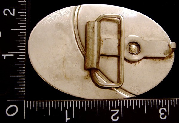 LL22150 VINTAGE **COWBOY BOOTS** OVAL SILVERTONE WESTERN BELT BUCKLE