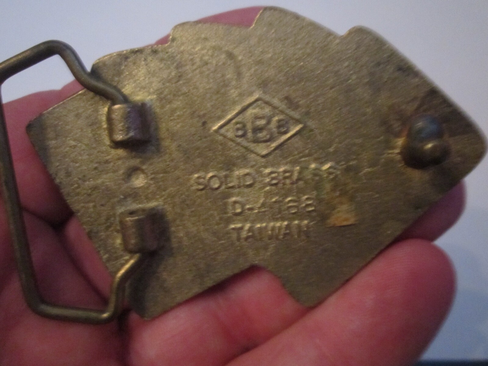 VINTAGE POKER FIVE CARD ACE BELT BUCKLE – SOLID BRASS – GW-17