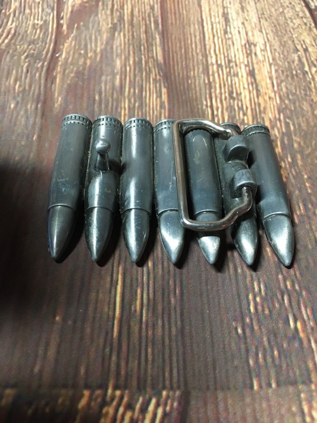 Amourdillo Bullets Gun Ammo Hunting Army Belt Buckle Smoked Metal 3”x2”