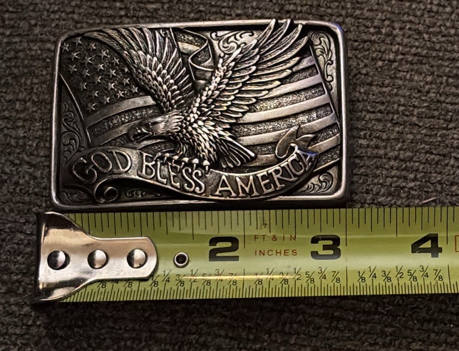 Nocona God Bless America Buckle American Flag Belt Buckle 37015 NEW