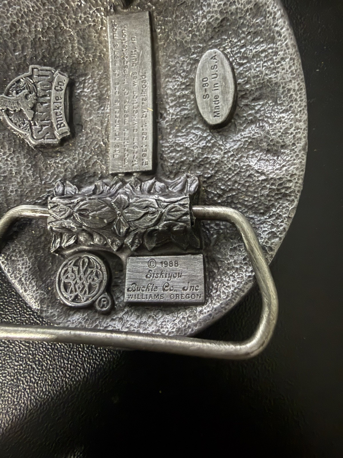 Vintage Siskiyou 1988 Steam Engine Train Belt Buckle Railroad Locomotive USA