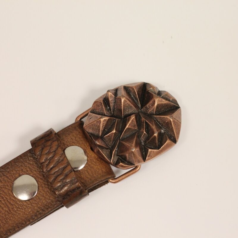 Punk Style Pyramid Textured Belt Buckle in Antique Copper, Craft Interchangeable Buckle
