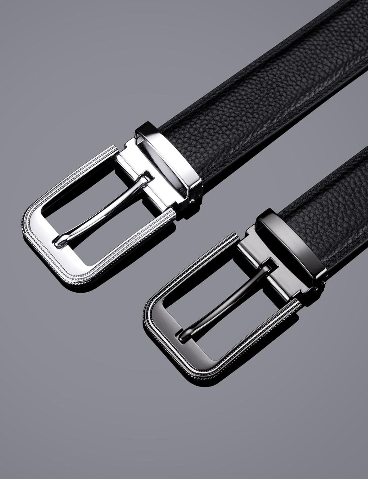 Men&rsquo;s Genuine Cow Leather Belt, 38&Prime;-40&Prime; Waist Adjustable, Black-black139