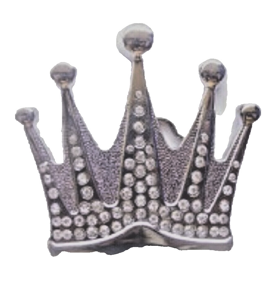 Papa Crown Belt Buckle Feathers Silver Metal Rhinestone High-end Fashion Quality