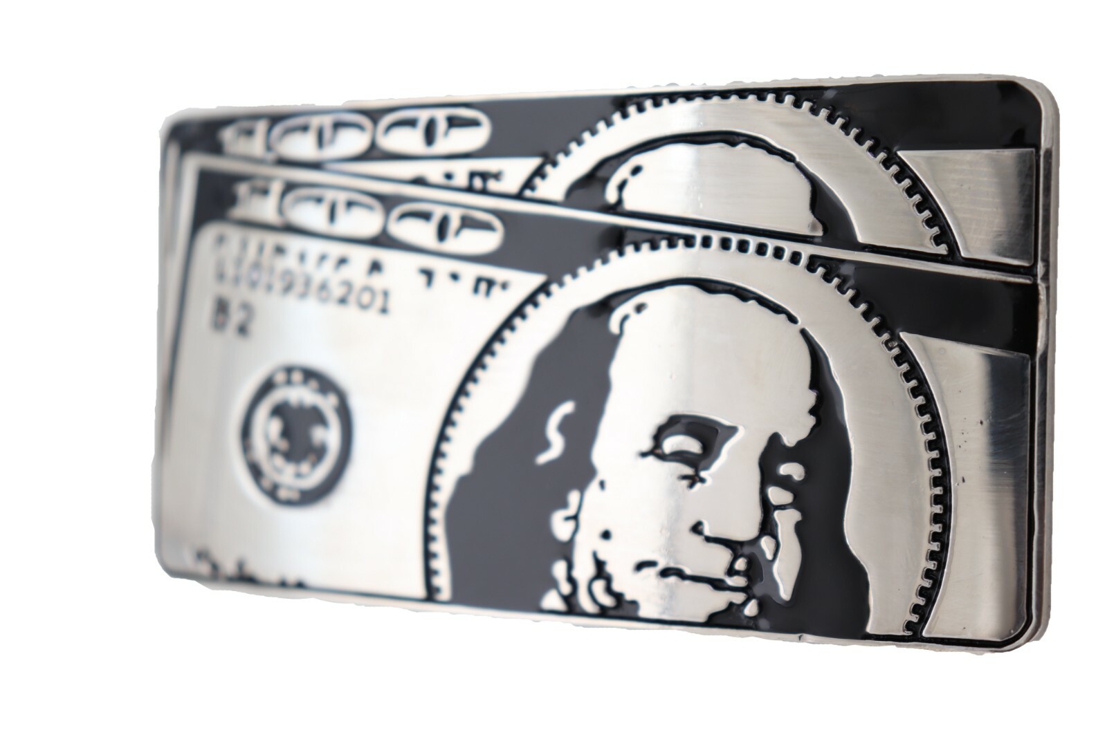 Men Women Silver Metal Belt Buckle Hip Hop Street Fashion Club 100$ Bill Money
