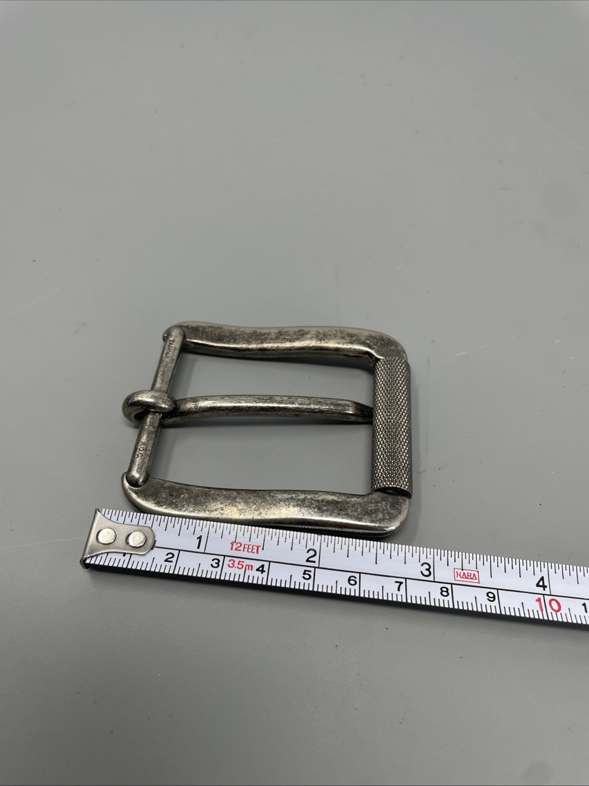 Heavy Duty Vintage Silver Single Prong Roller Leather Belt Buckle For 40MM Strap
