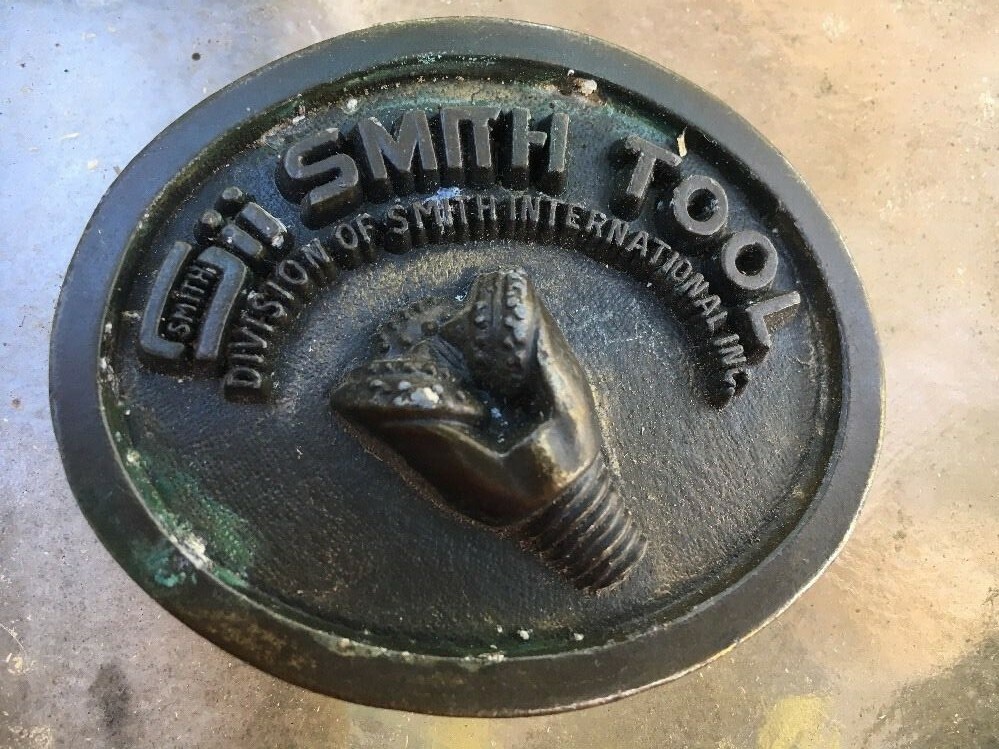 SMITH TOOL Division of Smith International Inc Brass Drill Bit Belt Buckle Vtg