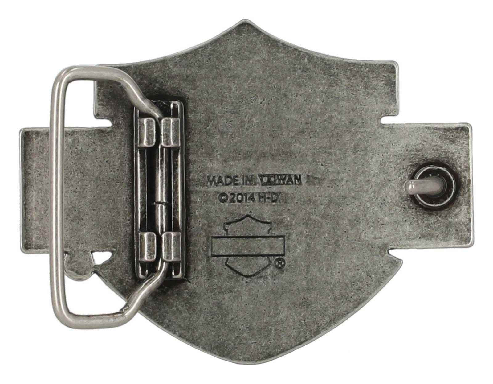 Harley-Davidson Men&rsquo;s Bar & Shield Logo Belt Buckle, Silver Nickel Finish