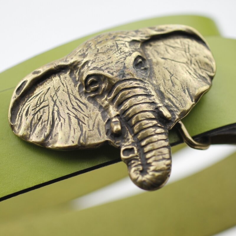 Solid Antique Elephant Belt Buckle – Strong Statement Design