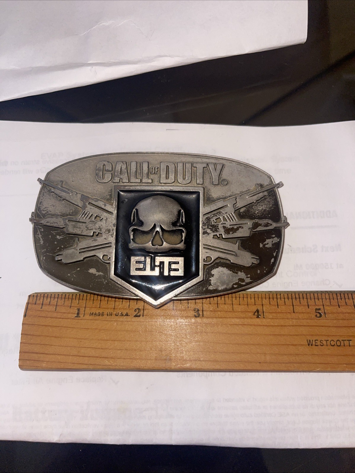 Call of Duty MW3 Modern Warfare ELITE Black Ops II Skull Logo Game Belt Buckle