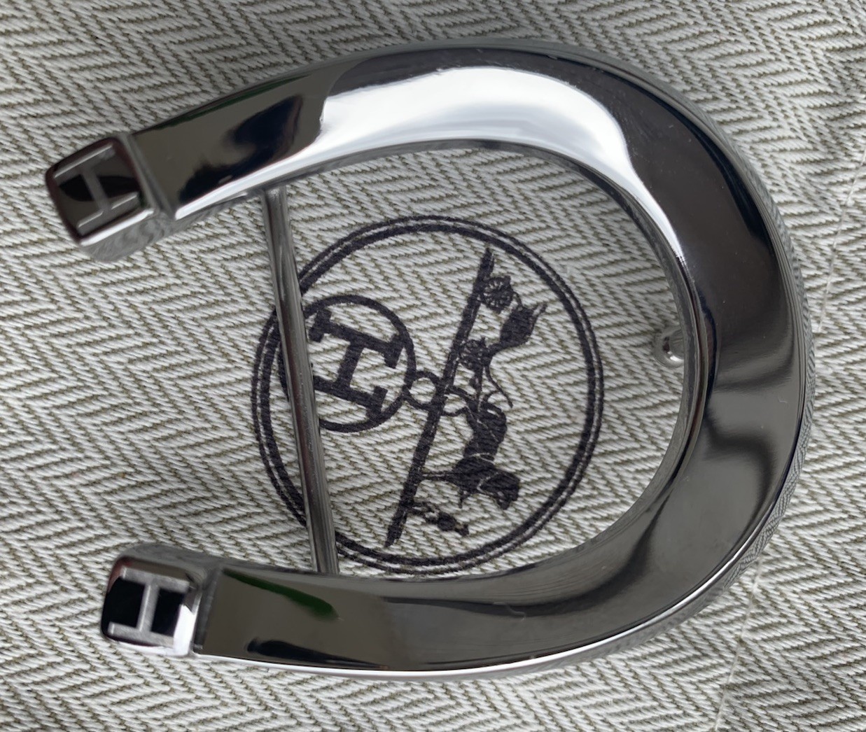Hermes Buckle Waist Belt 38mm Plated Silver Hermès Fer à Cheval horseshoe-shaped