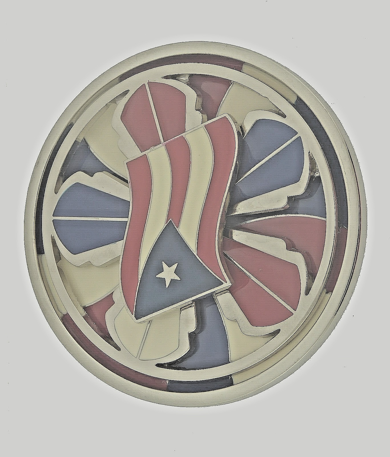 Puertorriqueñas Puertorriqueños Puerto Rico USA Flag Belt Buckle Vintage Spinner