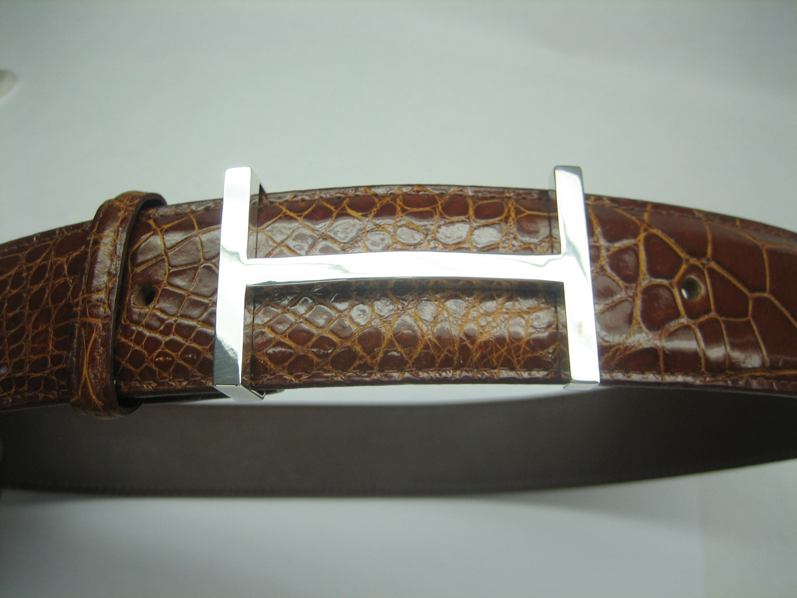 Sterling silver 925 grand icon buckle 40 gr.& Genuine Alligator 1.5  » belt U.S.A